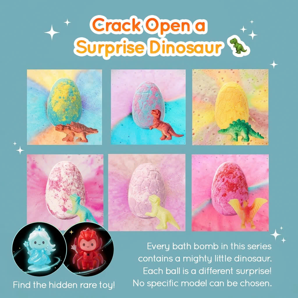 Dino Egg Bath Bomb Gift Set – 6 Surprise Eggs for Kids