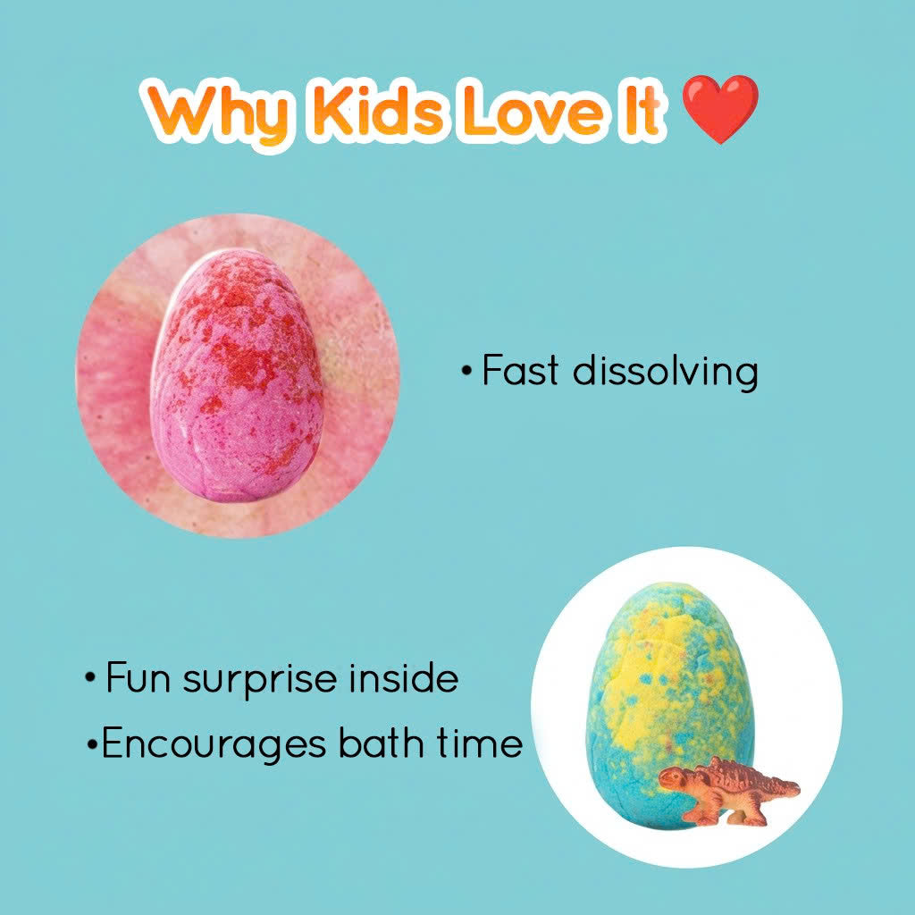 Dino Egg Bath Bomb Gift Set – 6 Surprise Eggs for Kids